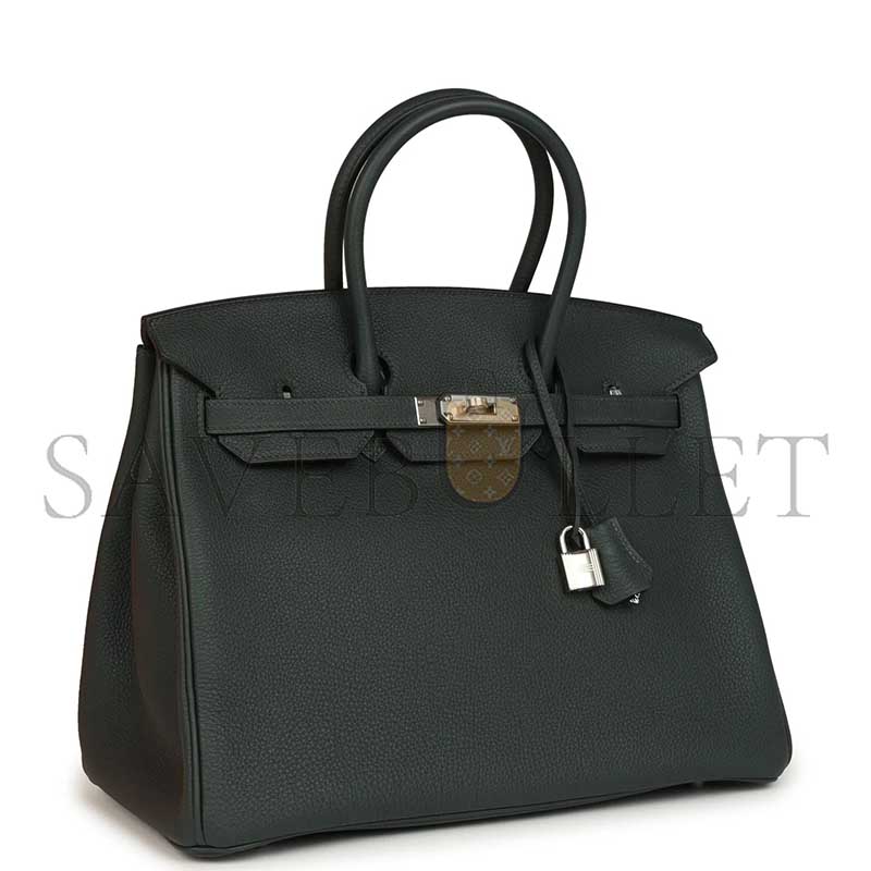 H**mes MASTER BIRKIN 35 VERT FONCE TOGO PALLADIUM HARDWARE (35*25*18cm)